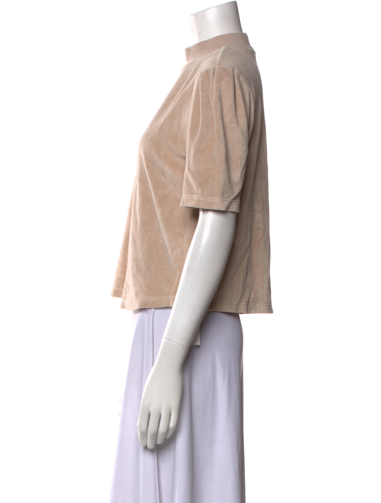 Suzie Kondi Mock Neck Short Sleeve Crop Top