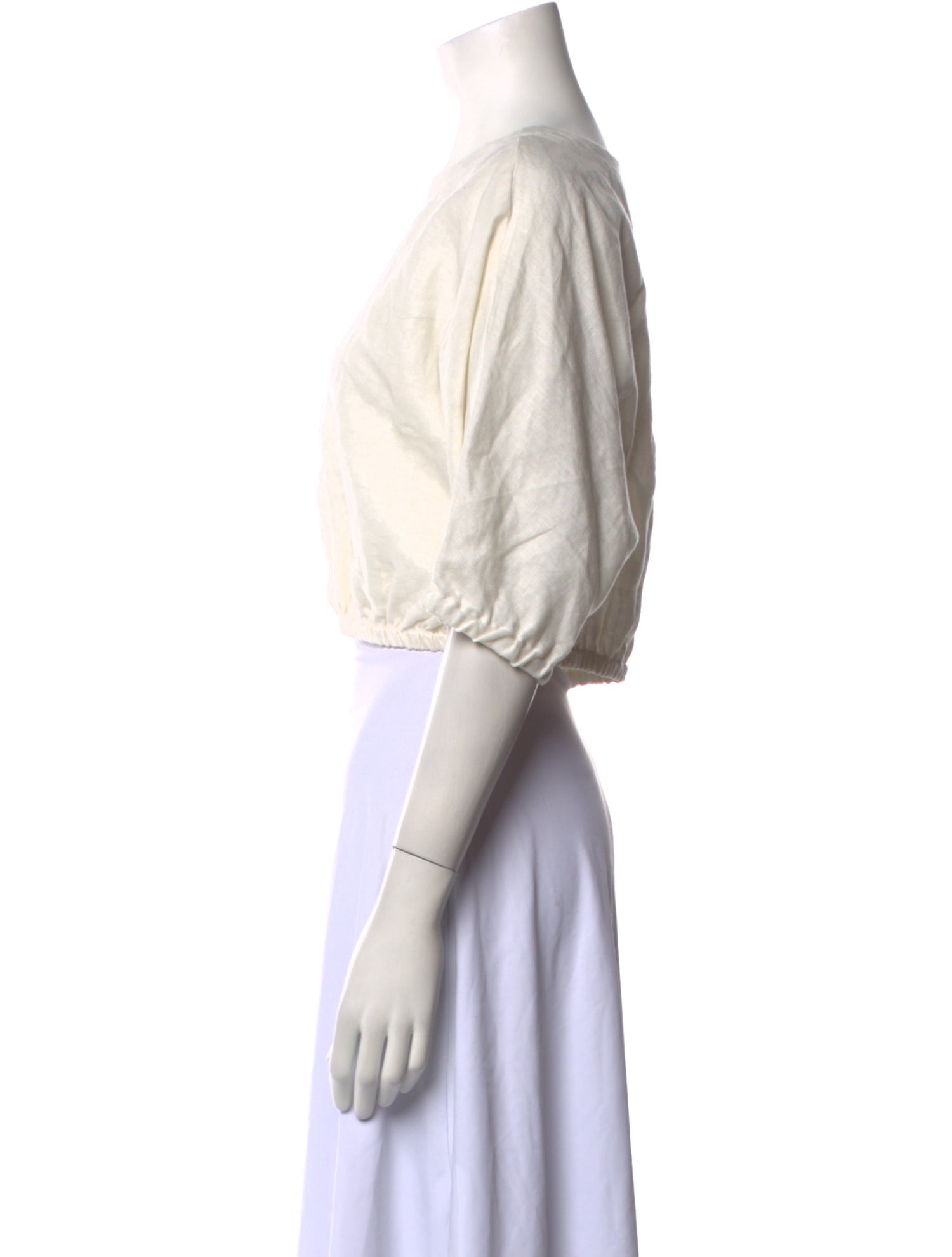 Suzie Kondi Linen Bateau Neckline Crop Top w/ Tags