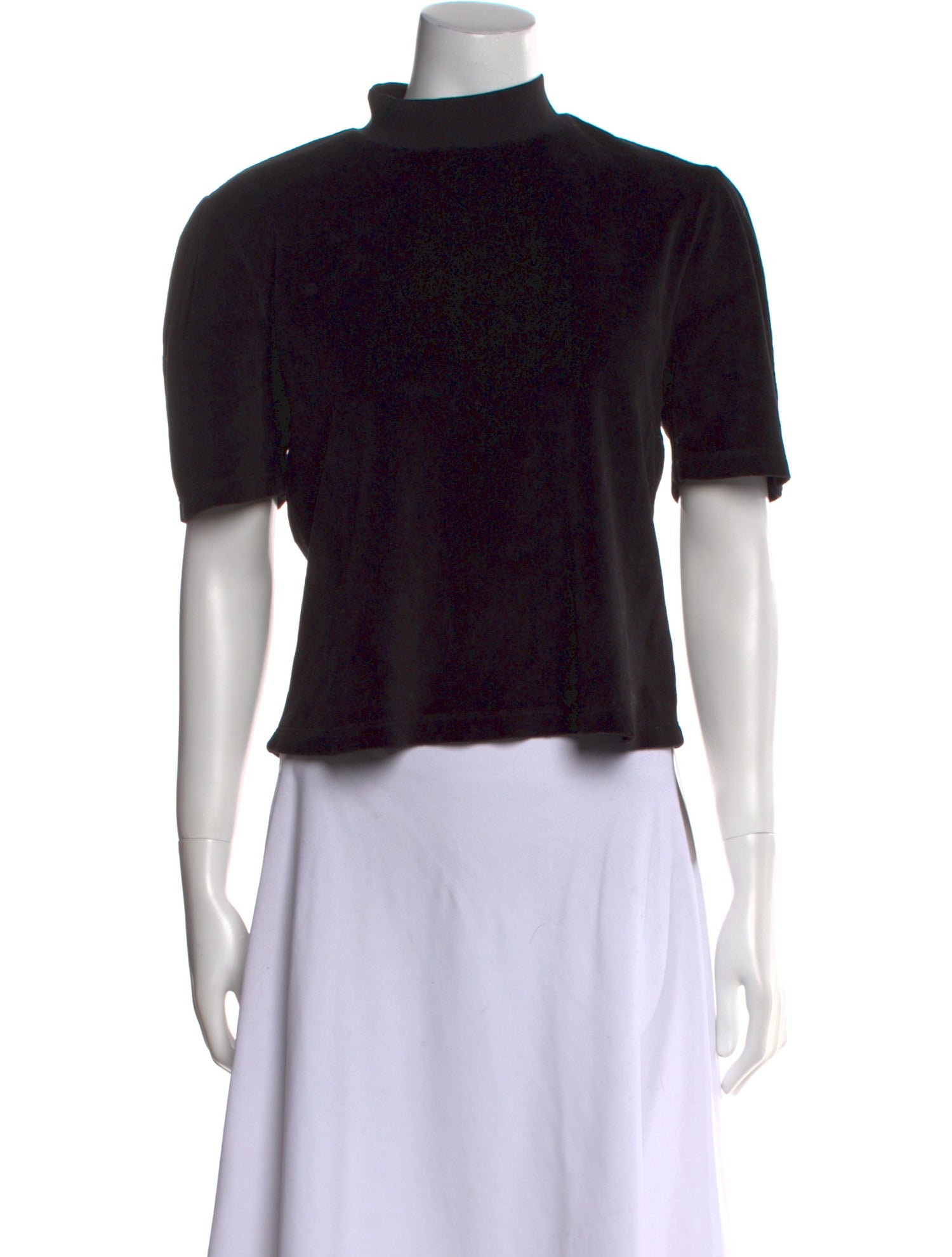 Suzie Kondi Mock Neck Short Sleeve Crop Top w/ Tags