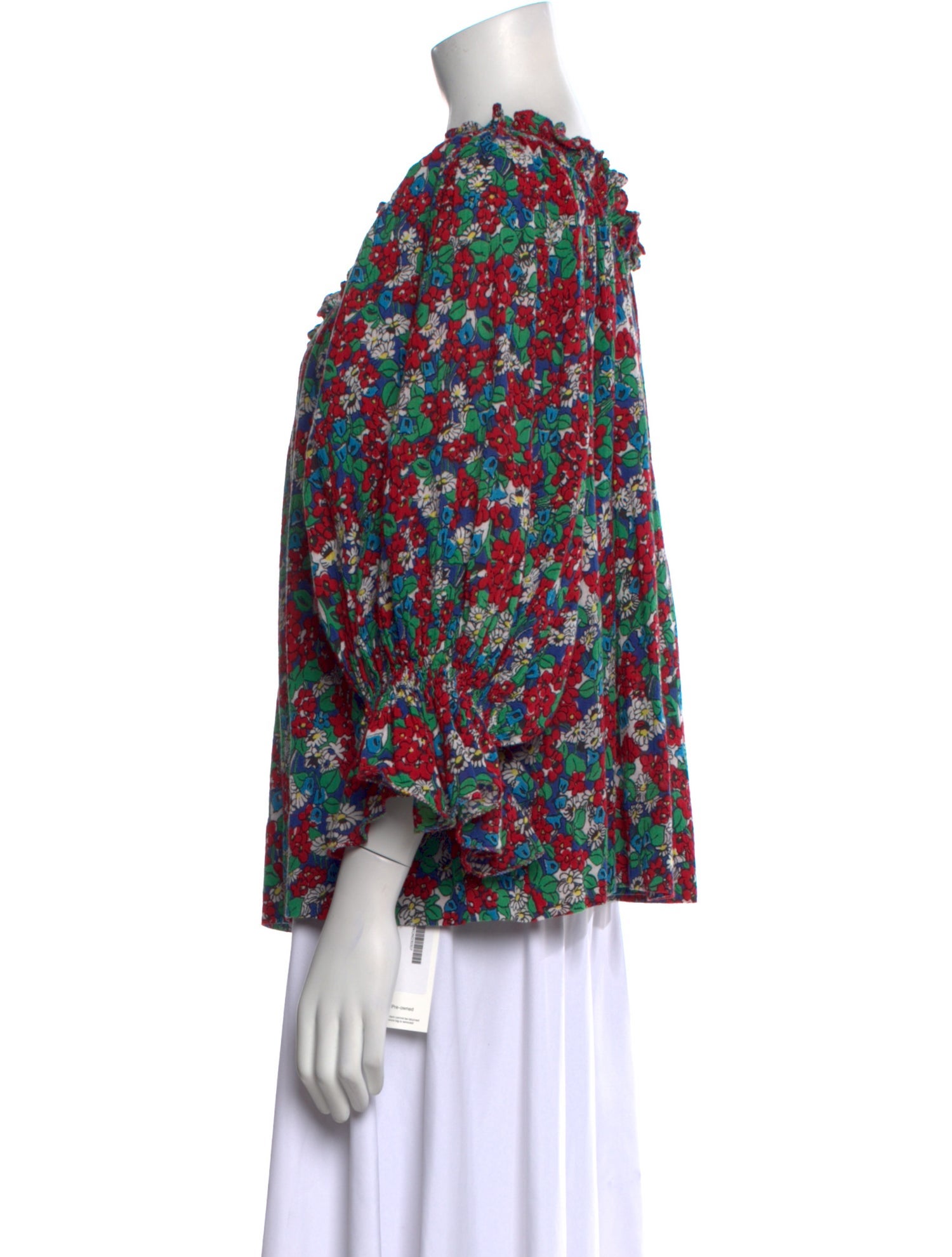 Suzie Kondi Floral Print V-Neck Blouse