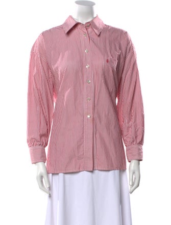 Suzie Kondi Striped Three-Quarter Sleeve Button-Up Top