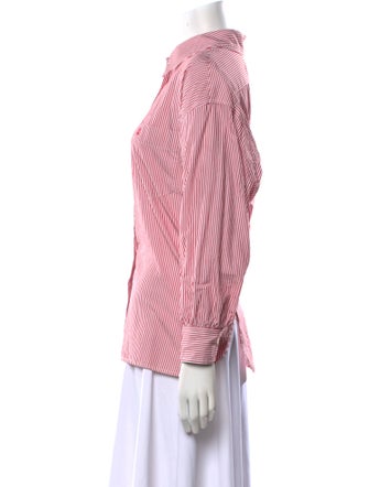 Suzie Kondi Striped Three-Quarter Sleeve Button-Up Top