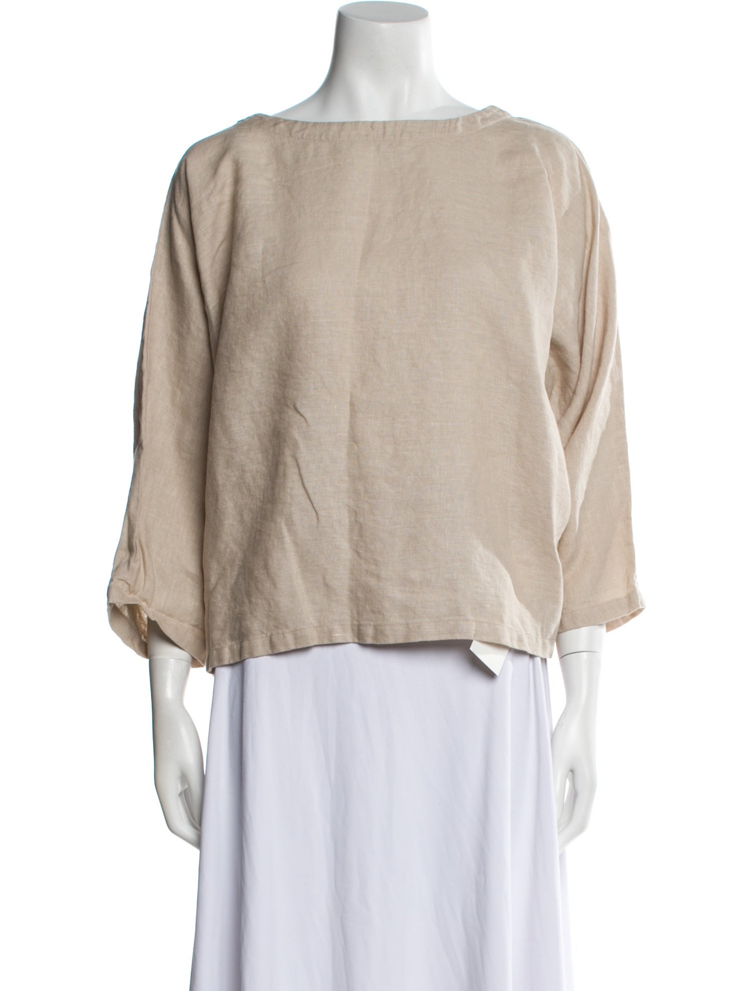 Suzie Kondi Linen Bateau Neckline Blouse