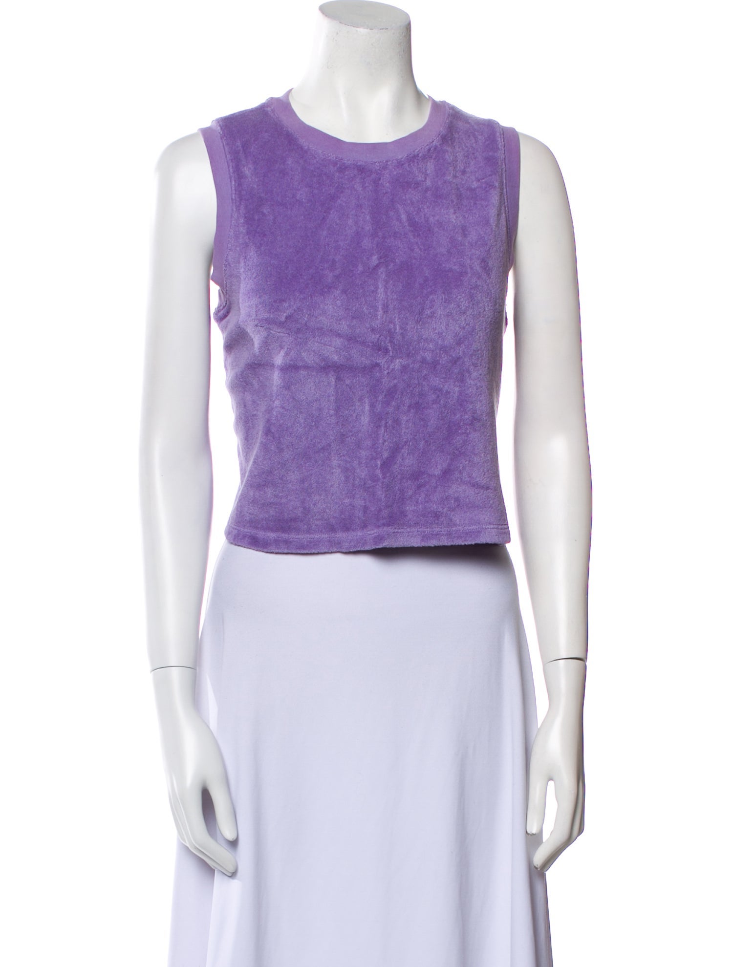 Suzie Kondi Crew Neck Sleeveless Crop Top