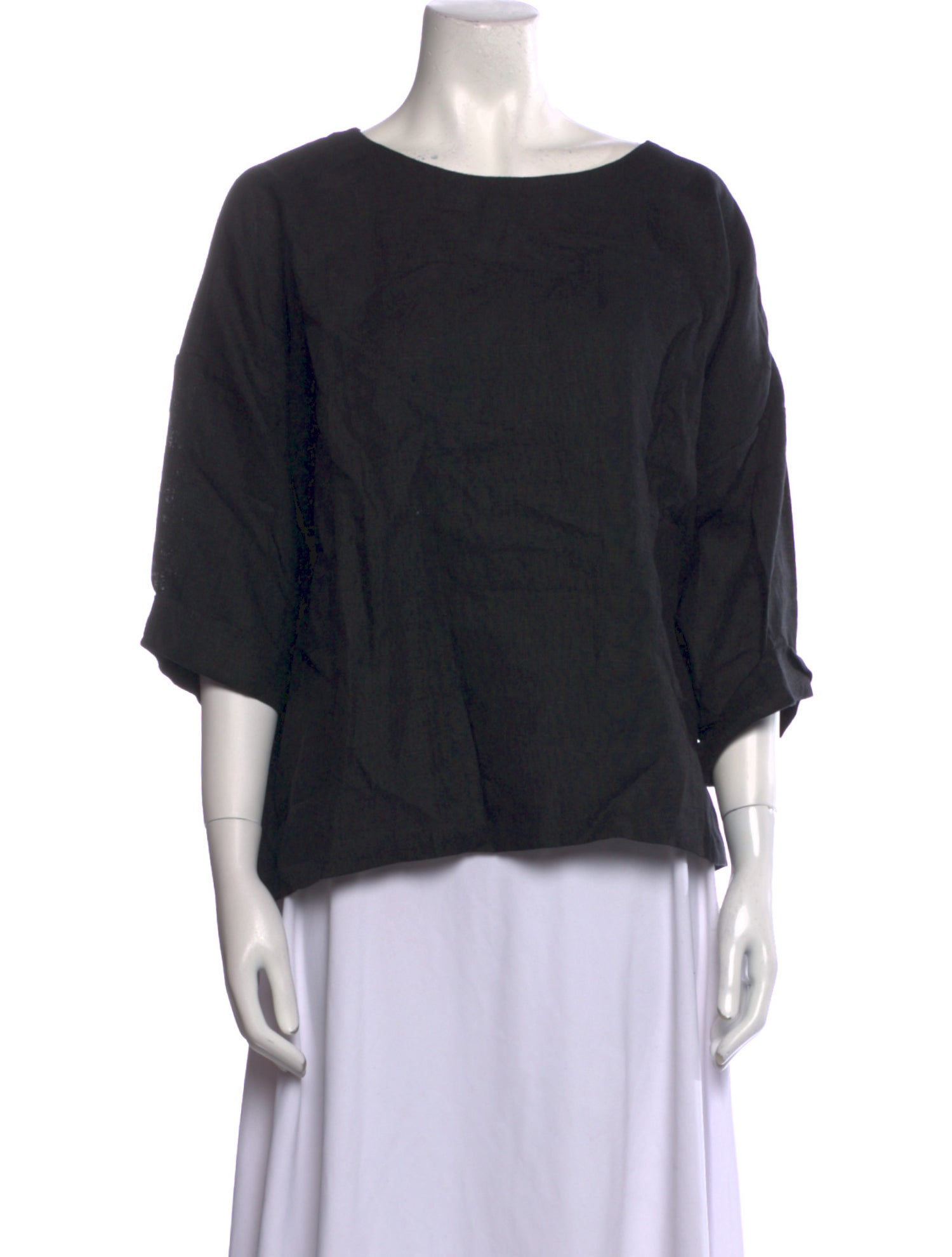 Suzie Kondi Linen Bateau Neckline Blouse