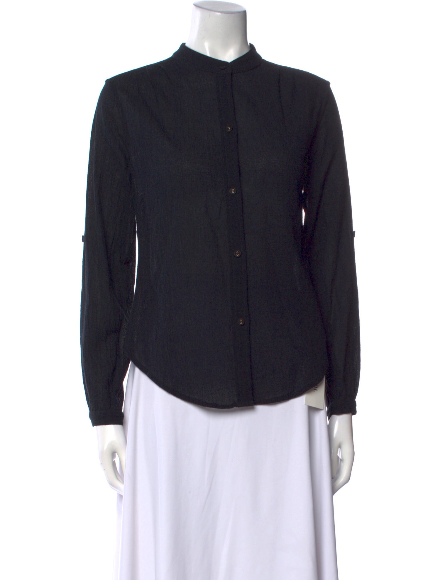 Suzie Kondi Mock Neck Long Sleeve Button-Up Top w/ Tags