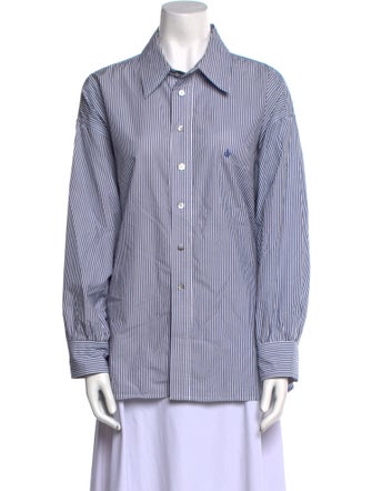 Suzie Kondi Striped Long Sleeve Button-Up Top