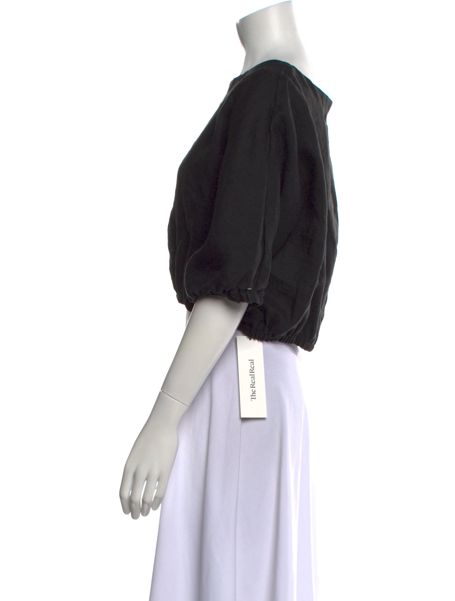 Suzie Kondi Linen Bateau Neckline Crop Top w/ Tags