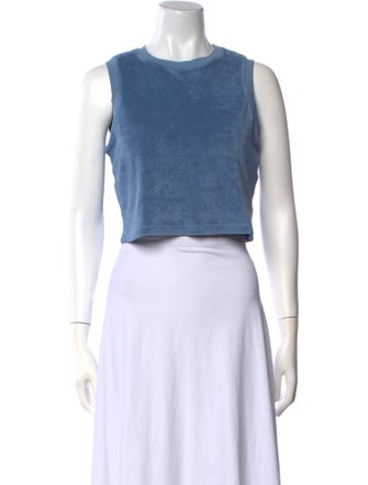 Suzie Kondi Crew Neck Sleeveless Crop Top