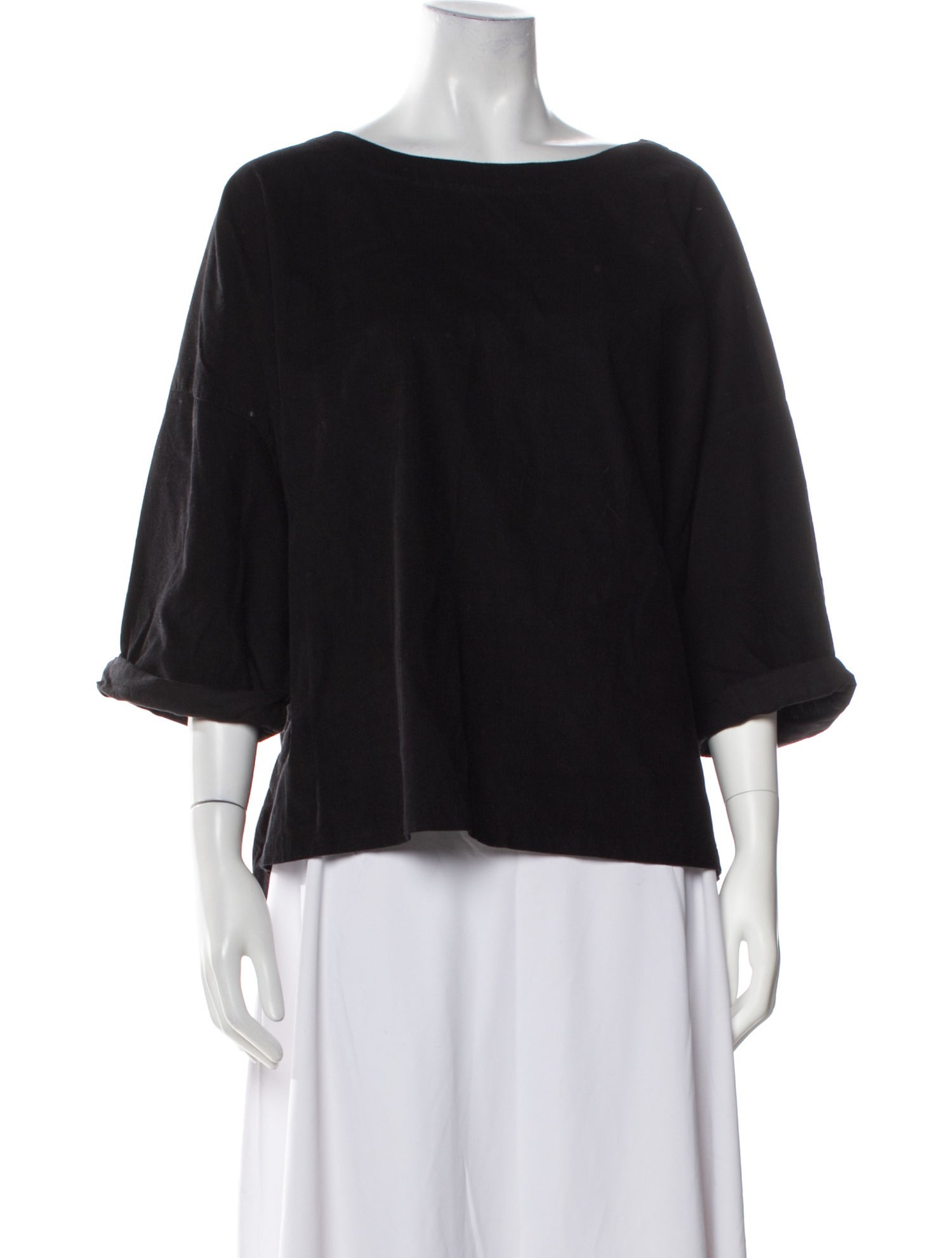 Suzie Kondi Bateau Neckline Three-Quarter Sleeve Blouse