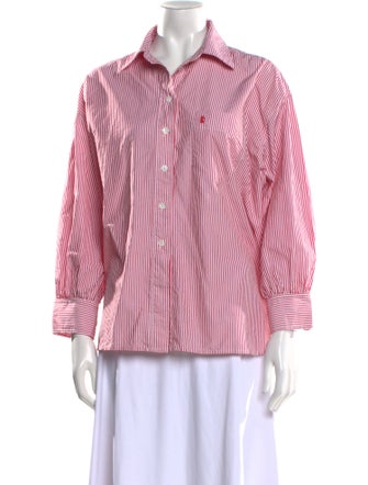 Suzie Kondi Striped Three-Quarter Sleeve Button-Up Top