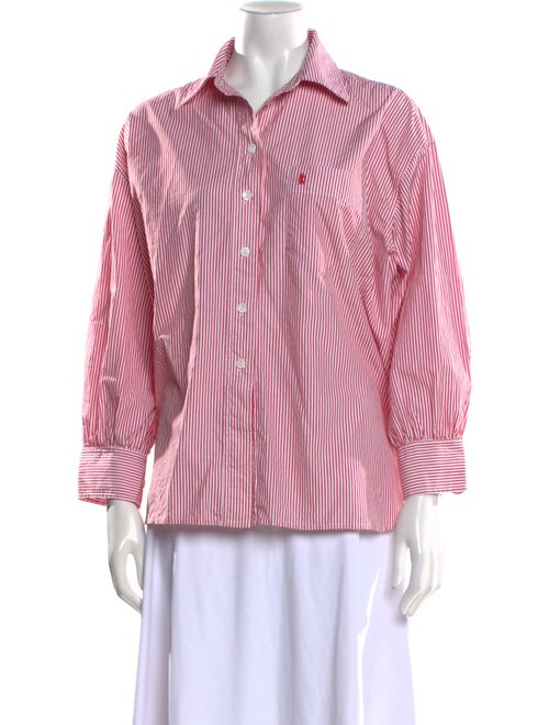 Suzie Kondi Striped Three-Quarter Sleeve Button-Up Top