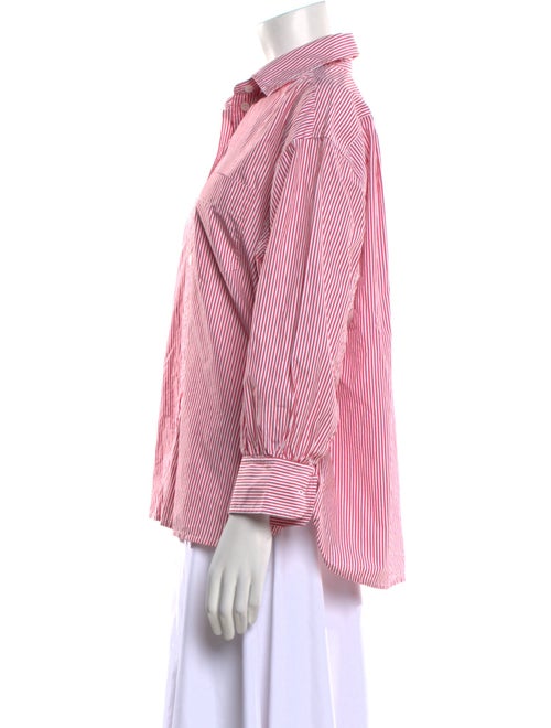 Suzie Kondi Striped Three-Quarter Sleeve Button-Up Top