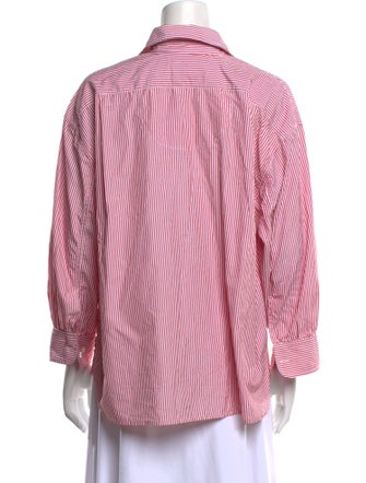 Suzie Kondi Striped Three-Quarter Sleeve Button-Up Top