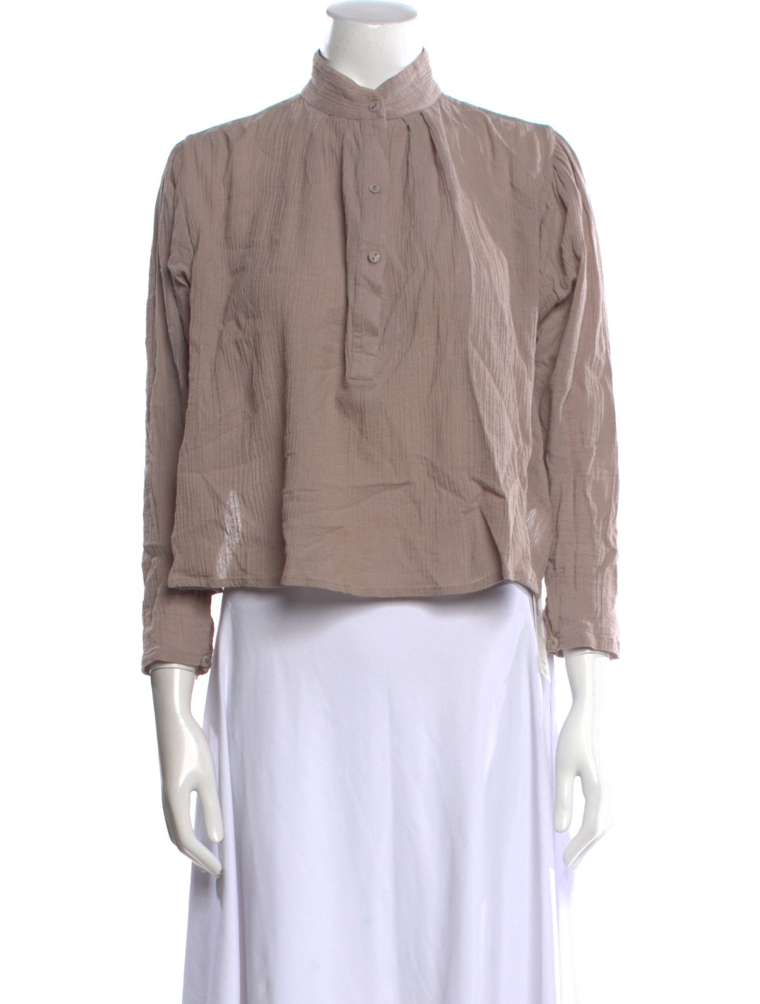 Suzie Kondi Mock Neck Three-Quarter Sleeve Blouse