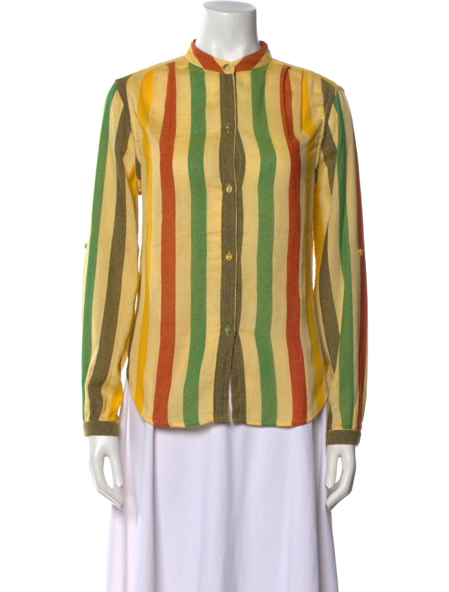 Suzie Kondi Striped Mock Neck Blouse