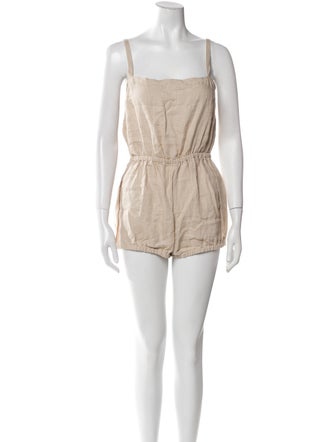 Suzie Kondi Linen Square Neckline Romper