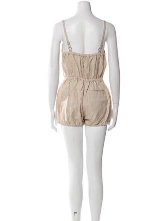Suzie Kondi Linen Square Neckline Romper
