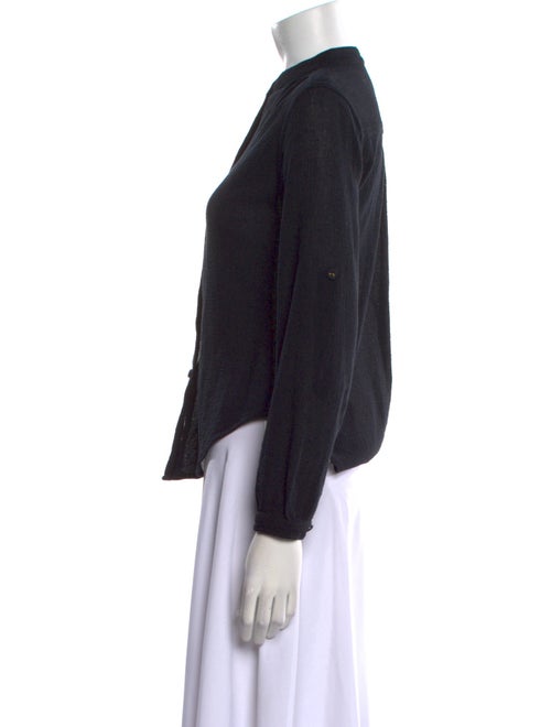 Suzie Kondi Mock Neck Long Sleeve Button-Up Top