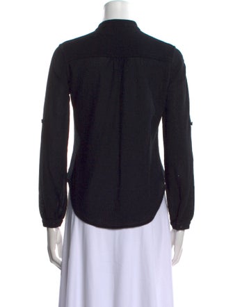 Suzie Kondi Mock Neck Long Sleeve Button-Up Top