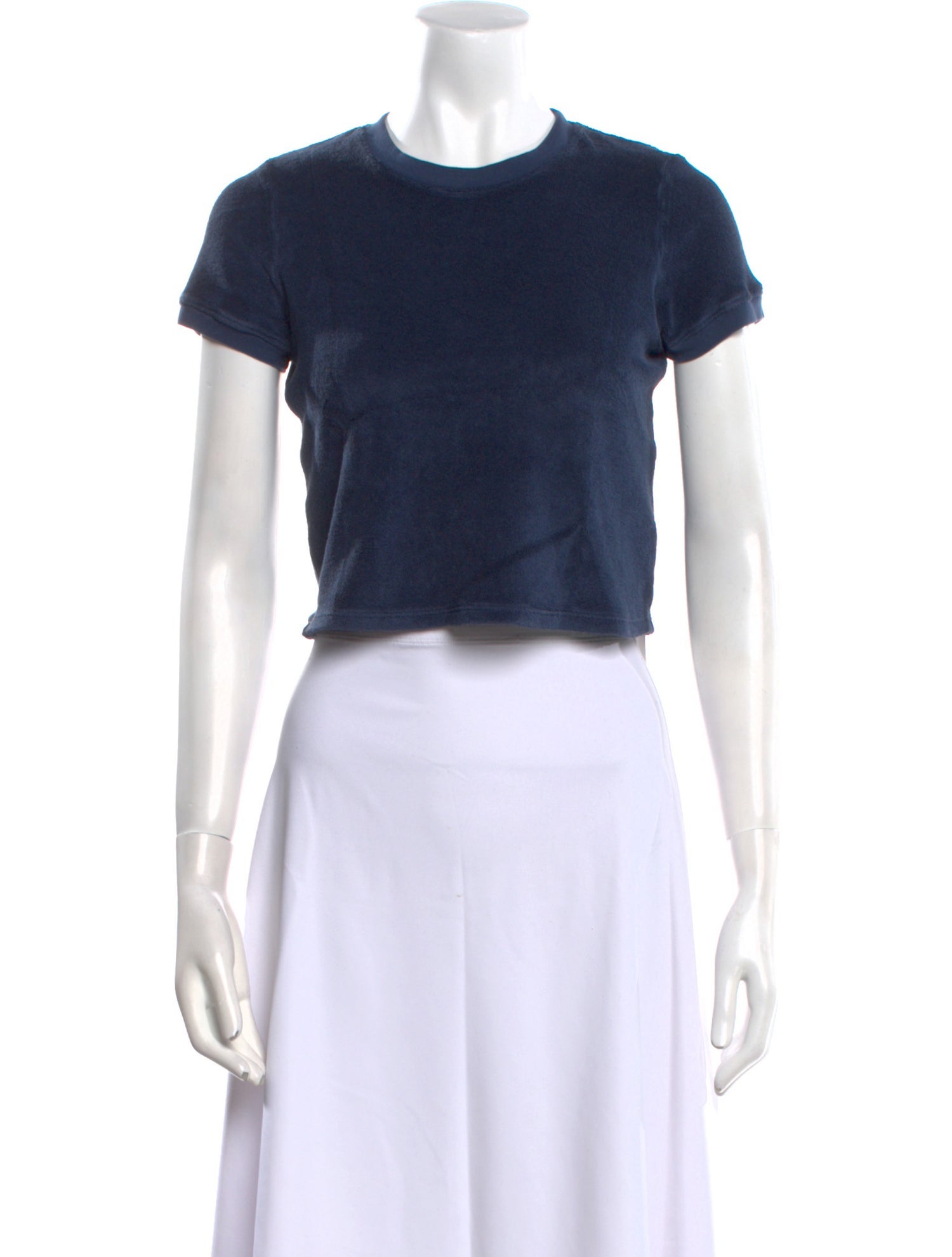 Suzie Kondi Crew Neck Short Sleeve Crop Top