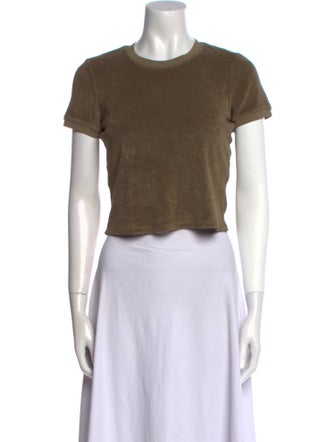 Suzie Kondi Crew Neck Short Sleeve Crop Top