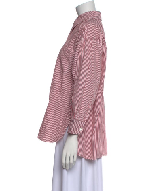 Suzie Kondi Striped Three-Quarter Sleeve Button-Up Top