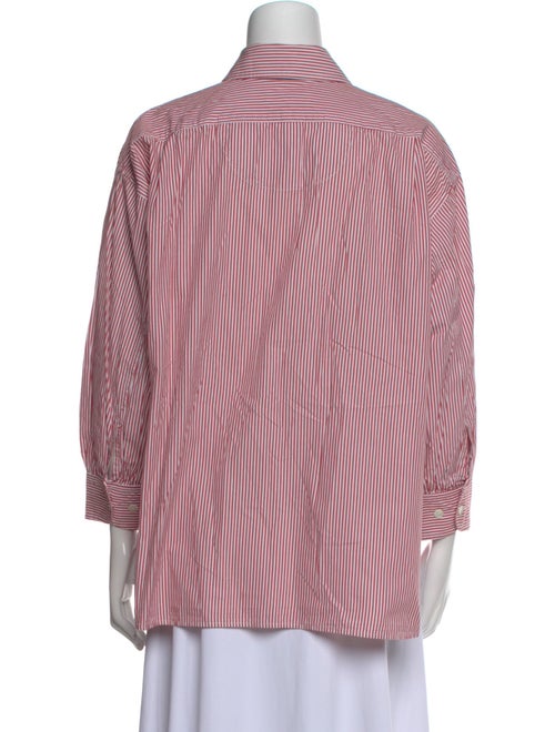 Suzie Kondi Striped Three-Quarter Sleeve Button-Up Top