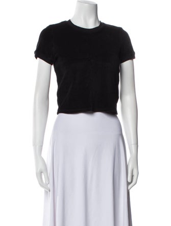 Suzie Kondi Crew Neck Short Sleeve Crop Top