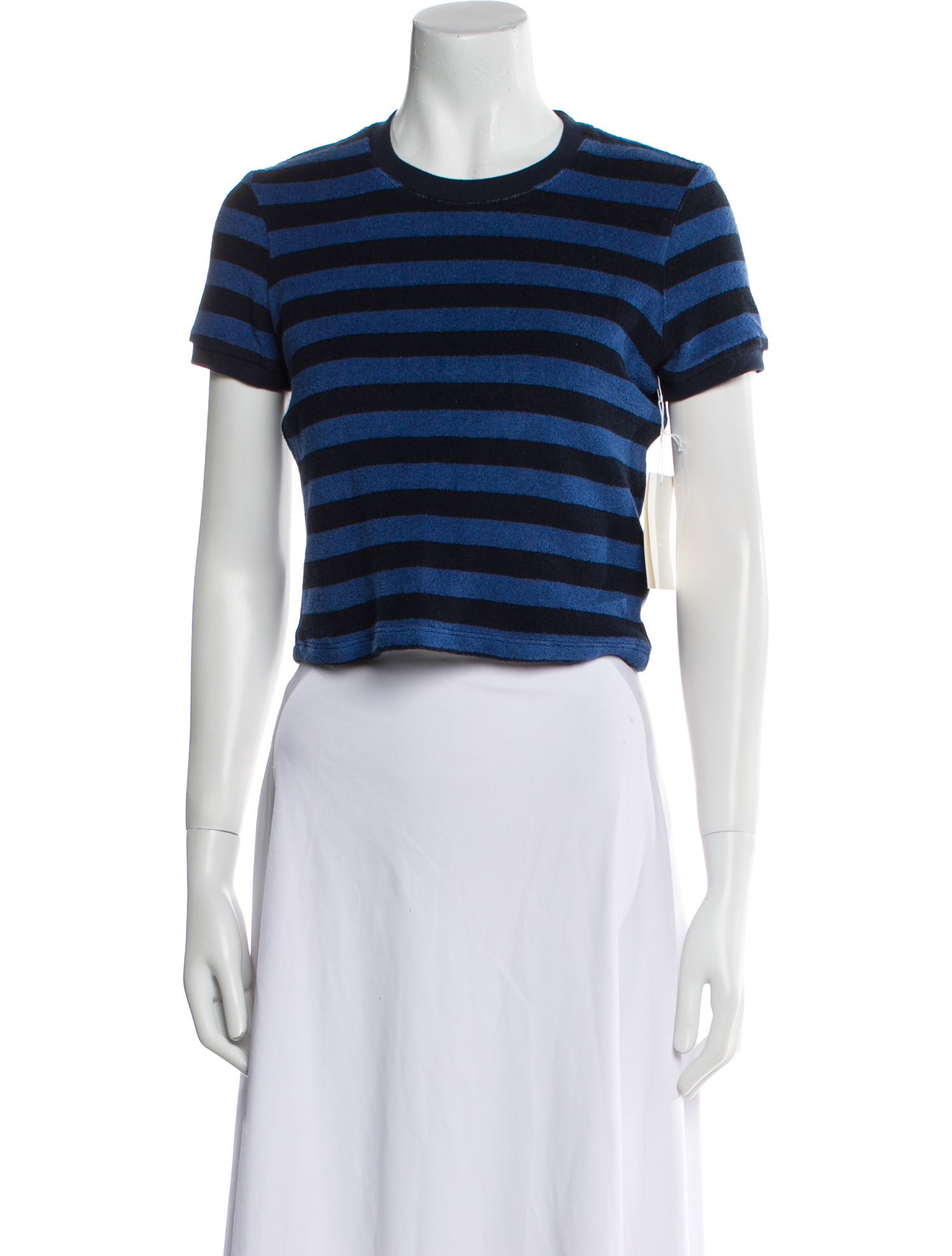 Suzie Kondi Striped Crew Neck Crop Top w/ Tags