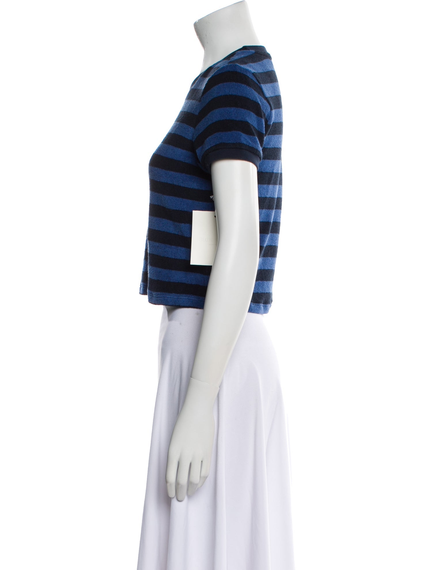 Suzie Kondi Striped Crew Neck Crop Top w/ Tags