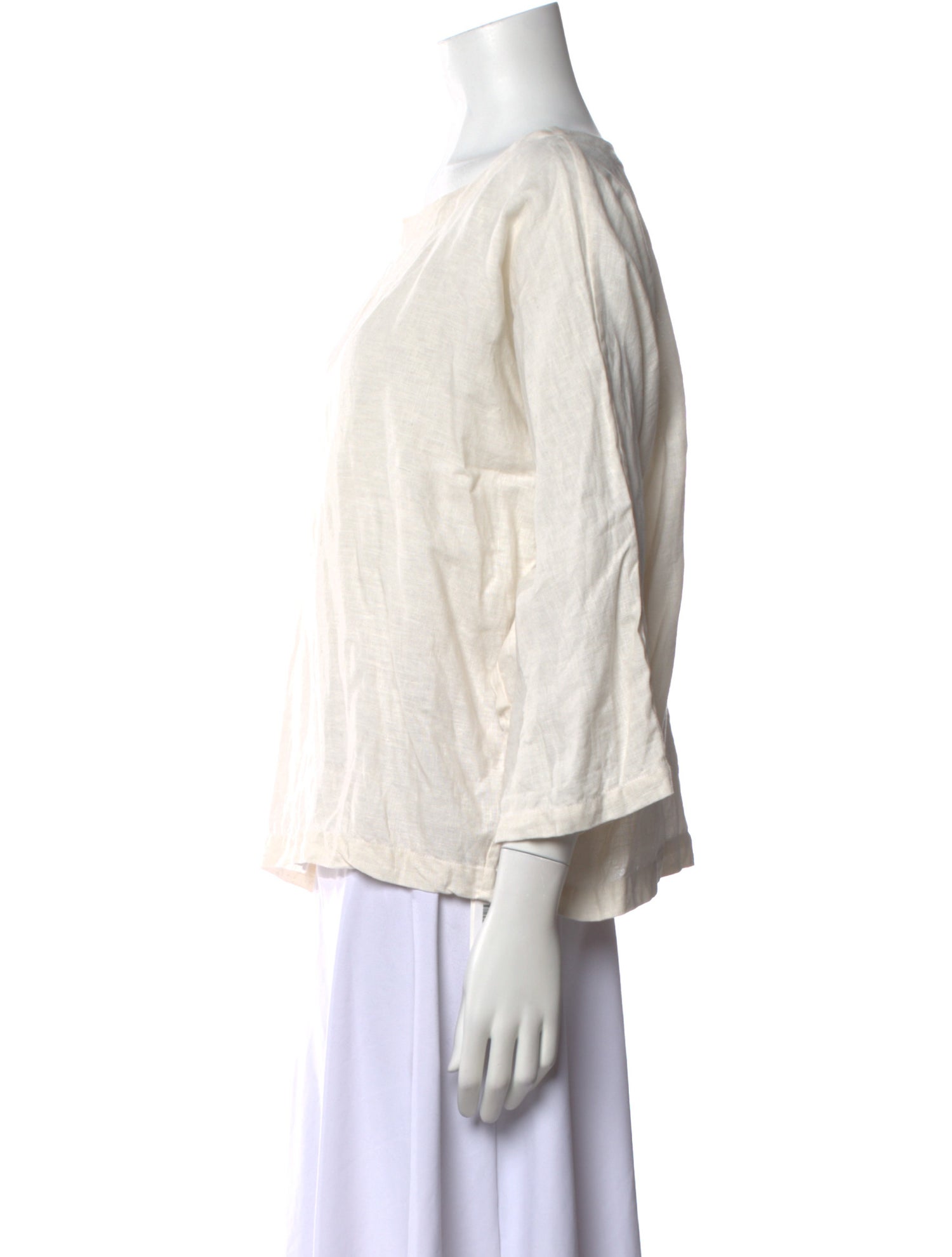 Suzie Kondi Linen Bateau Neckline Blouse