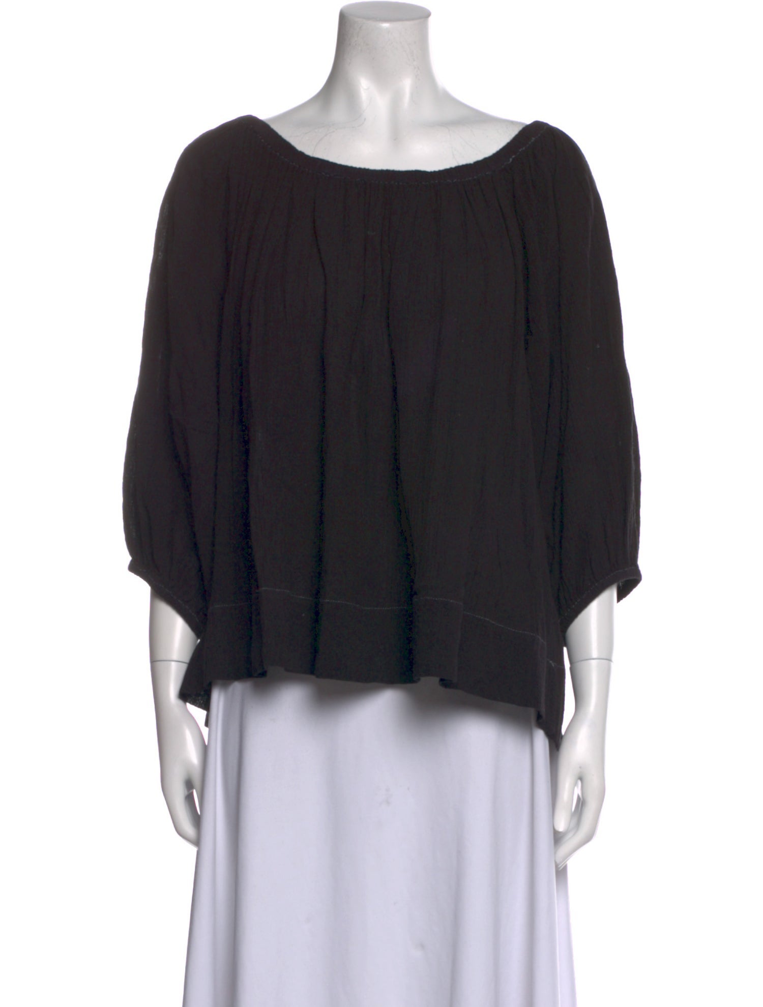 Suzie Kondi Scoop Neck Three-Quarter Sleeve Blouse