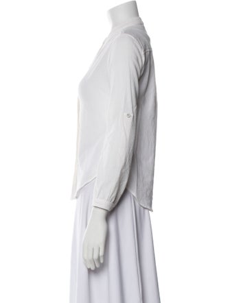 Suzie Kondi Mock Neck Three-Quarter Sleeve Button-Up Top