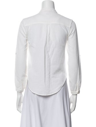 Suzie Kondi Mock Neck Three-Quarter Sleeve Button-Up Top