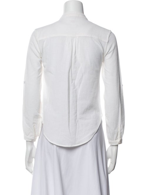 Suzie Kondi Mock Neck Three-Quarter Sleeve Button-Up Top