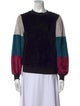 Suzie Kondi Colorblock Pattern Crew Neck Sweatshirt