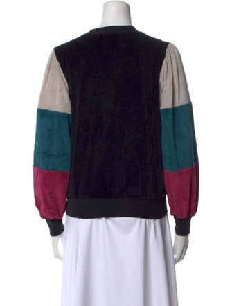 Suzie Kondi Colorblock Pattern Crew Neck Sweatshirt