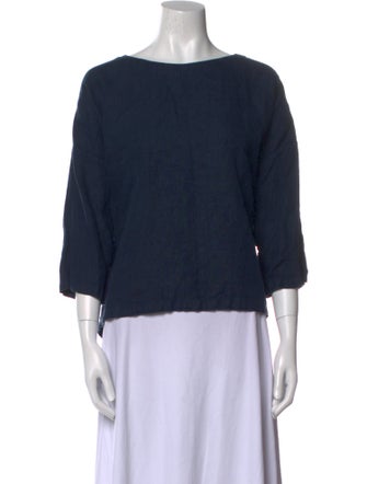 Suzie Kondi Linen Bateau Neckline Top