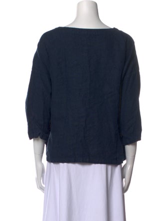 Suzie Kondi Linen Bateau Neckline Top