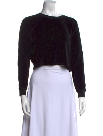 Suzie Kondi Bateau Neckline Long Sleeve Crop Top