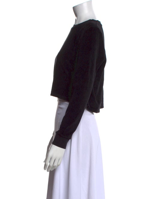 Suzie Kondi Bateau Neckline Long Sleeve Crop Top