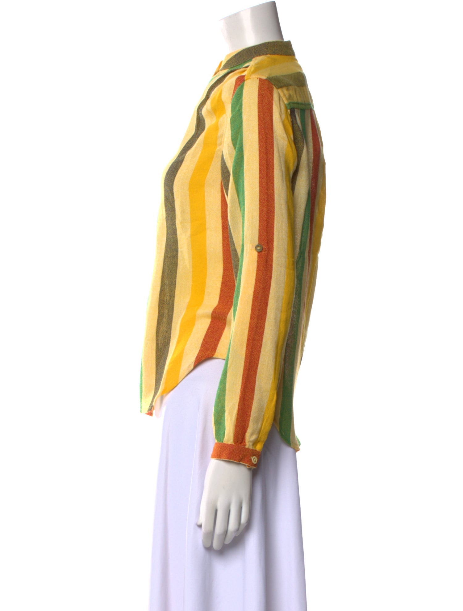 Suzie Kondi Striped Mock Neck Blouse w/ Tags