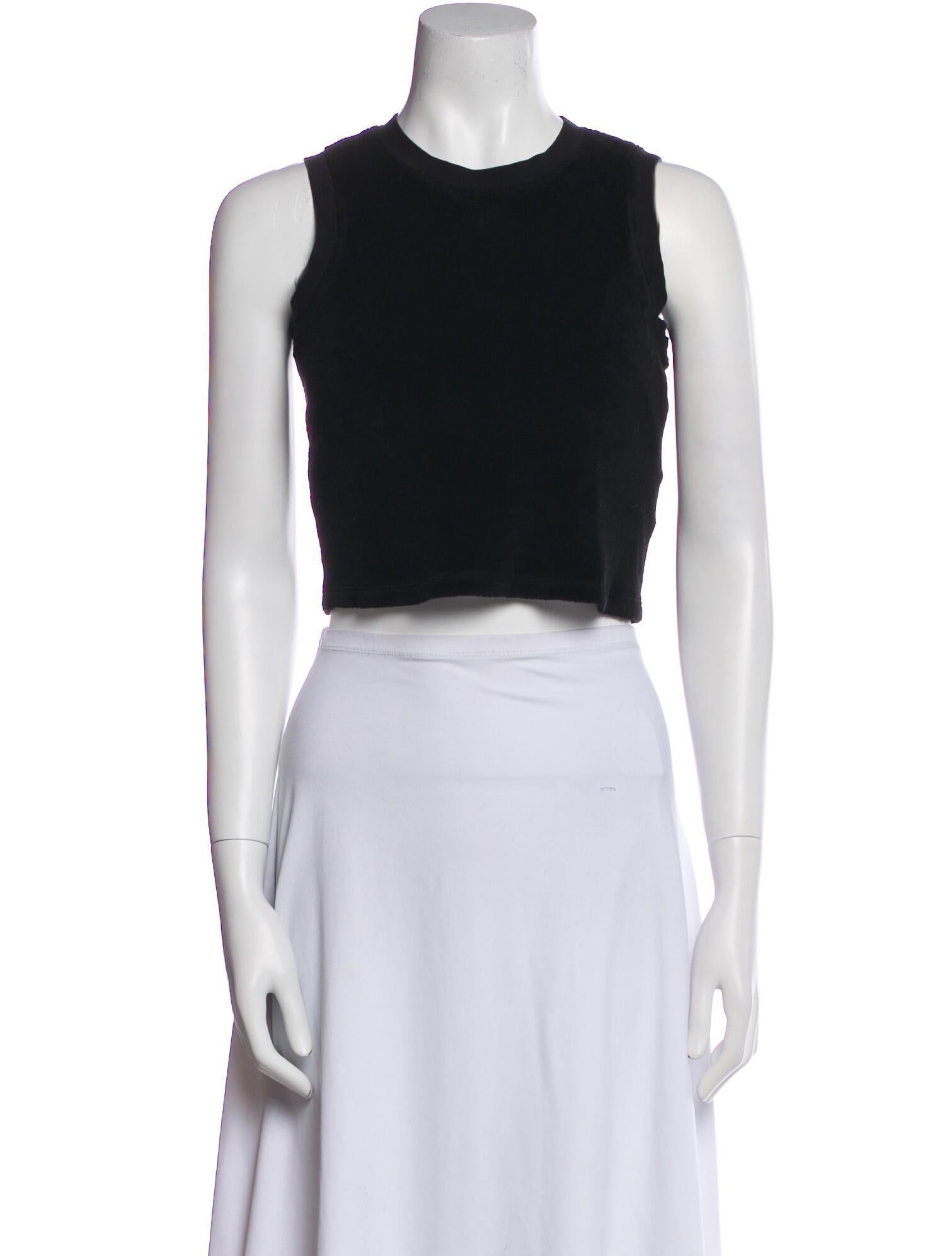 Suzie Kondi Crew Neck Sleeveless Crop Top