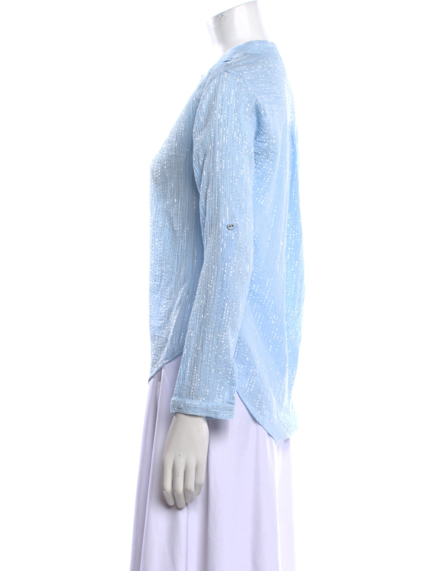 Suzie Kondi V-Neck Long Sleeve Button-Up Top