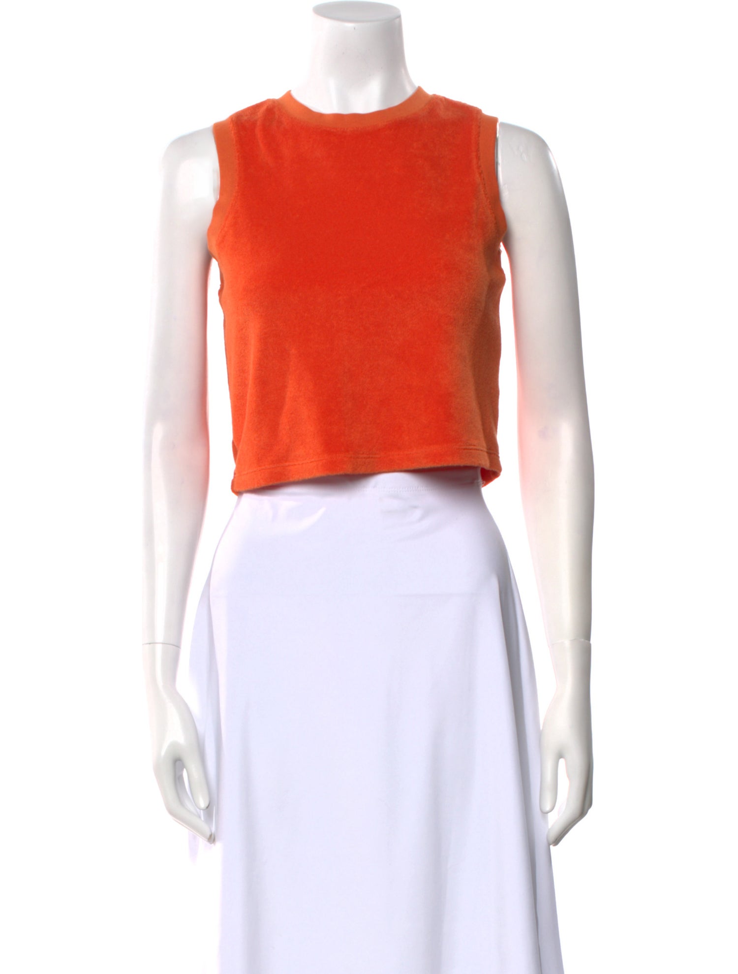 Suzie Kondi Terry Cloth Crew Neck Crop Top