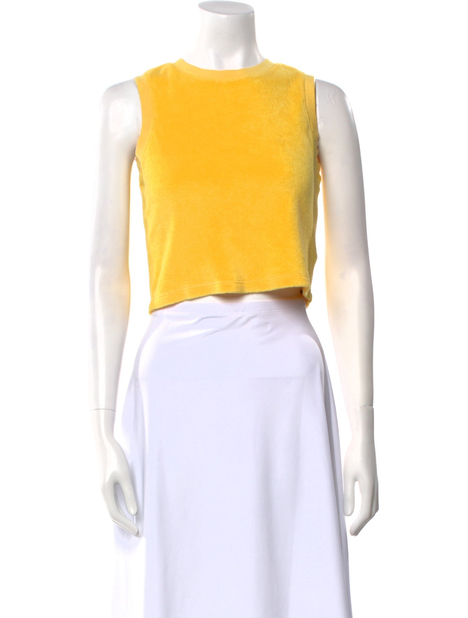 Suzie Kondi Terry Cloth Crew Neck Crop Top