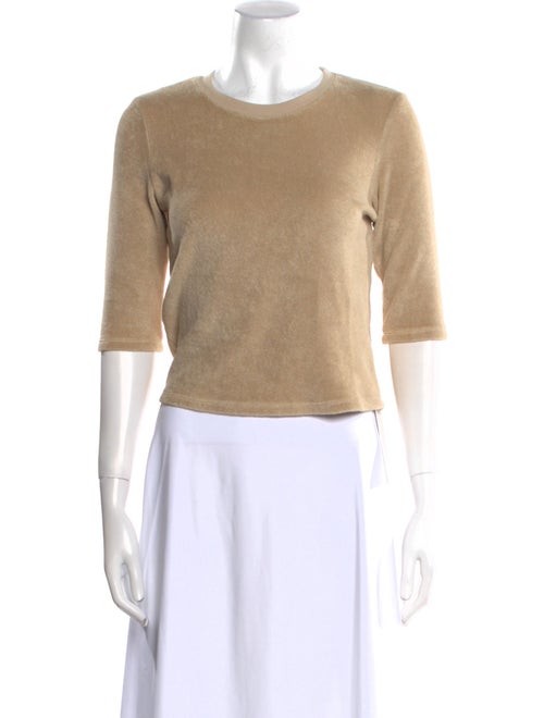 Suzie Kondi Terry Cloth Scoop Neck Crop Top