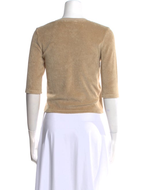 Suzie Kondi Terry Cloth Scoop Neck Crop Top