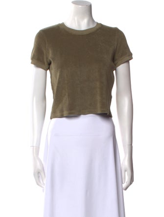 Suzie Kondi Terry Cloth Crew Neck Crop Top